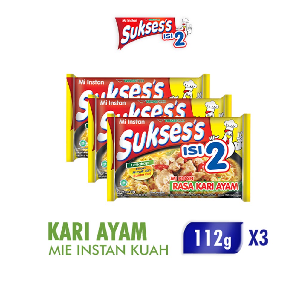 

Suksess Mie Instan Kari Ayam Bag Bag 112 gr x3