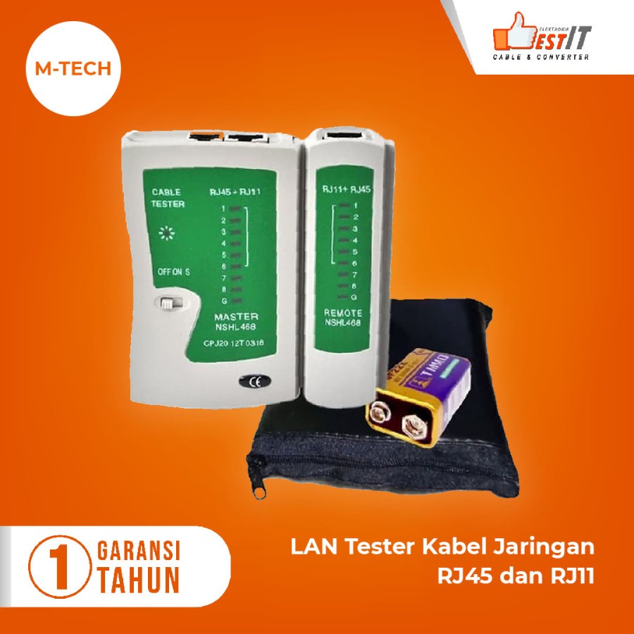 LAN Tester Kabel Jaringan RJ45 dan RJ11/ Alat Tes Kabel Jaringan