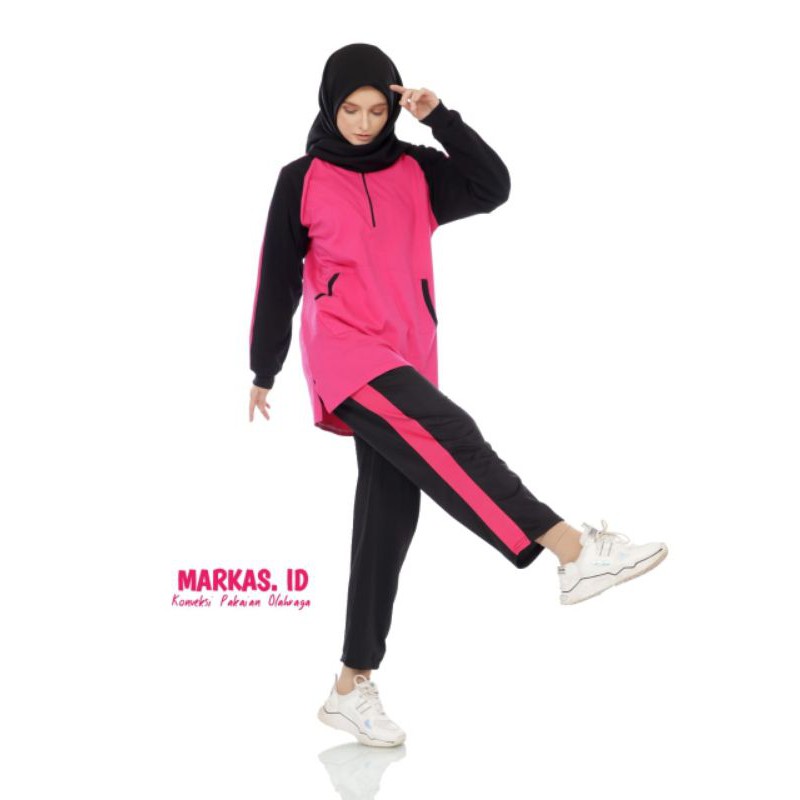 Setelan baju Trening senam wanita Model Muslim Murah