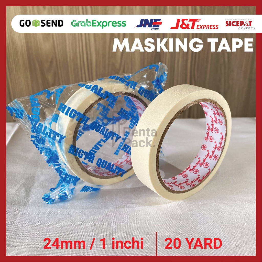 

Lakban Kertas / Masking Tape (TBL) (24 mm / 1 inchi X 20 yard) BODHI