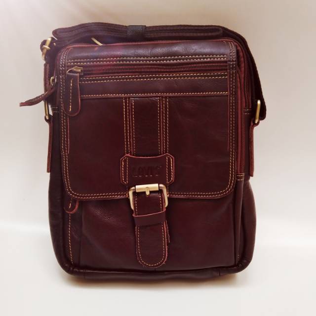Tas Levis pria kulit asli premium 0300
