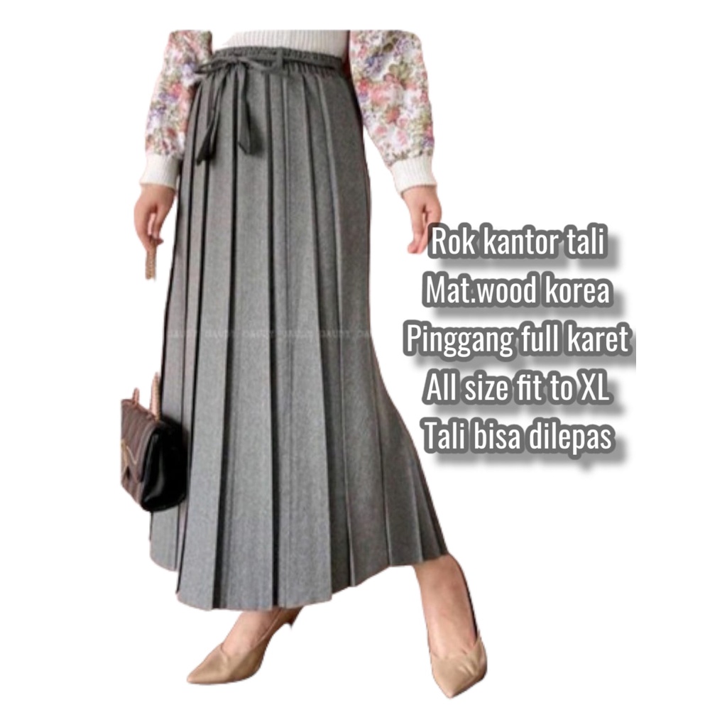 ROK POLOSAN COCOK BUAT KANTORAN LP 60-100 CM PJ 88 CM ROK PLISKET KANTOR