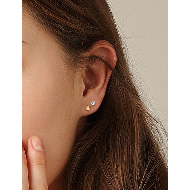 LRC Anting Set Fashion Color Unicorn Flower And Diamond Stud Earrings Set (30 Pairs) F70859