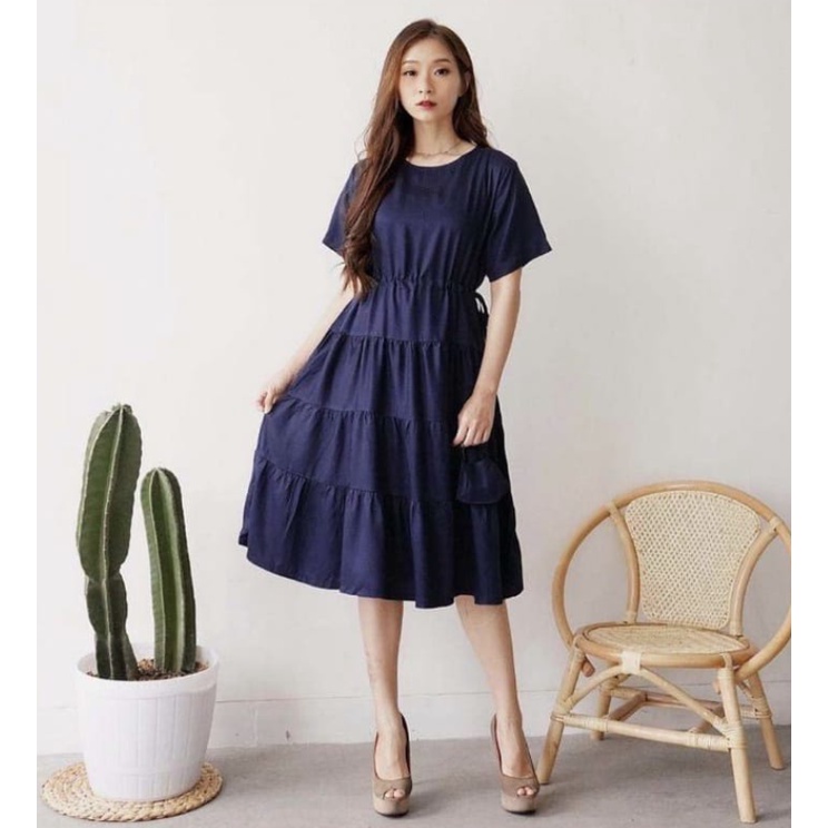 DRESS RUFFLE WANITA/DRESS CASUAL/DRESS