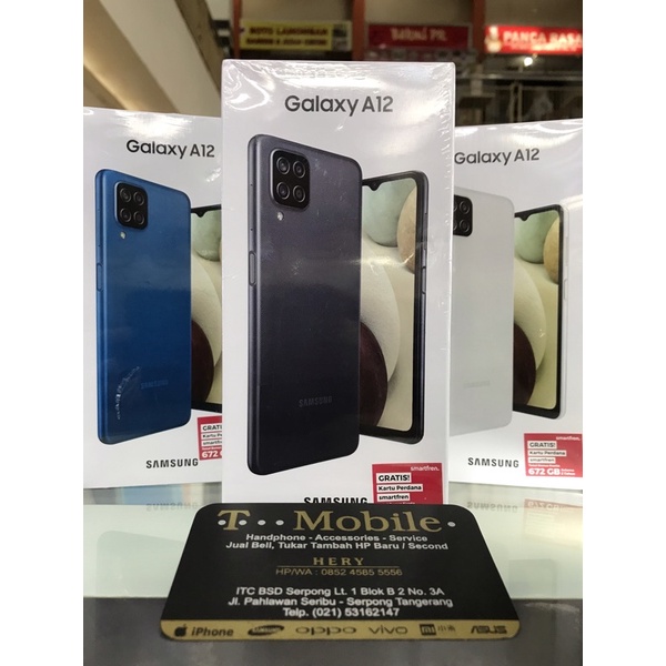 SAMSUNG Galaxy A12 RAM 6GB 128GB - BLACK - BLUE - WHITE - 5000mAh - BNIB - GRS RESMI SEIN
