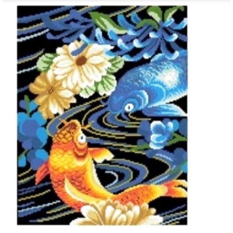 paket kristik ikan koi full kristik orange biru dan peoni