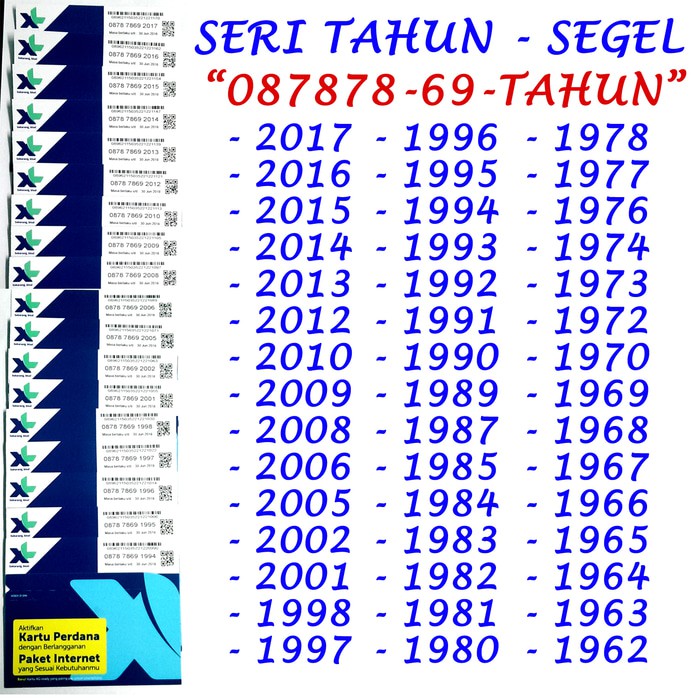 Perdana XL 4G Nomor Cantik XL abab 000 4G 087 887 2002 2009 2006