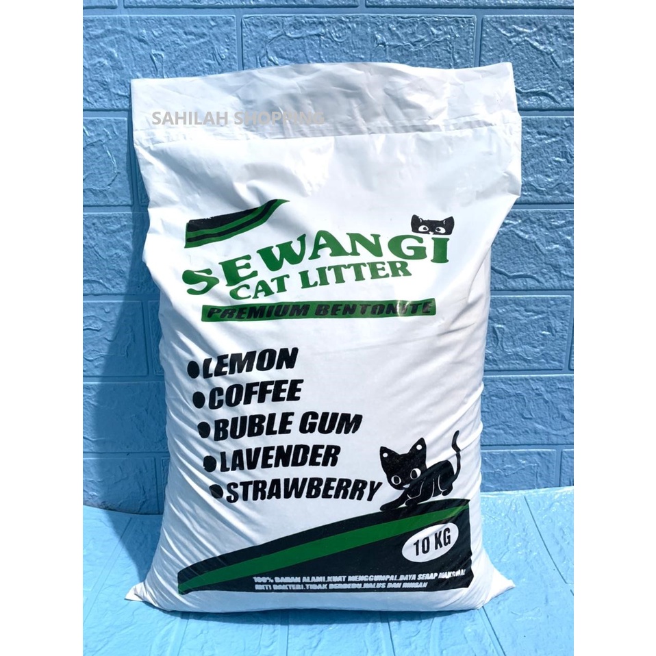 PASIR KUCING BERKUALITAS GUMPAL WANGI BENTONITE 10 KG SEWANGI CAT LITTER