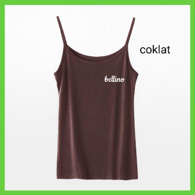 Tanktop Tali Wanita Fit to XL Viorano Supersoft Camisol Tali Kecil Lembut Singlet Cewek Allsize-coklat