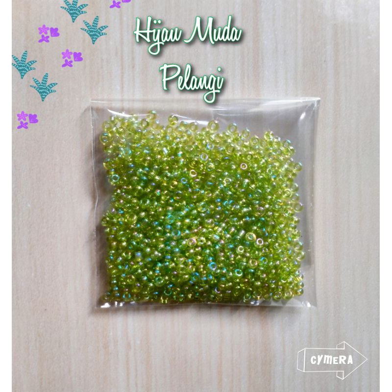 Mote Manik Payet Pasir Pelangi / AB Ukuran 11/0 - 2MM ( 10 Gram )