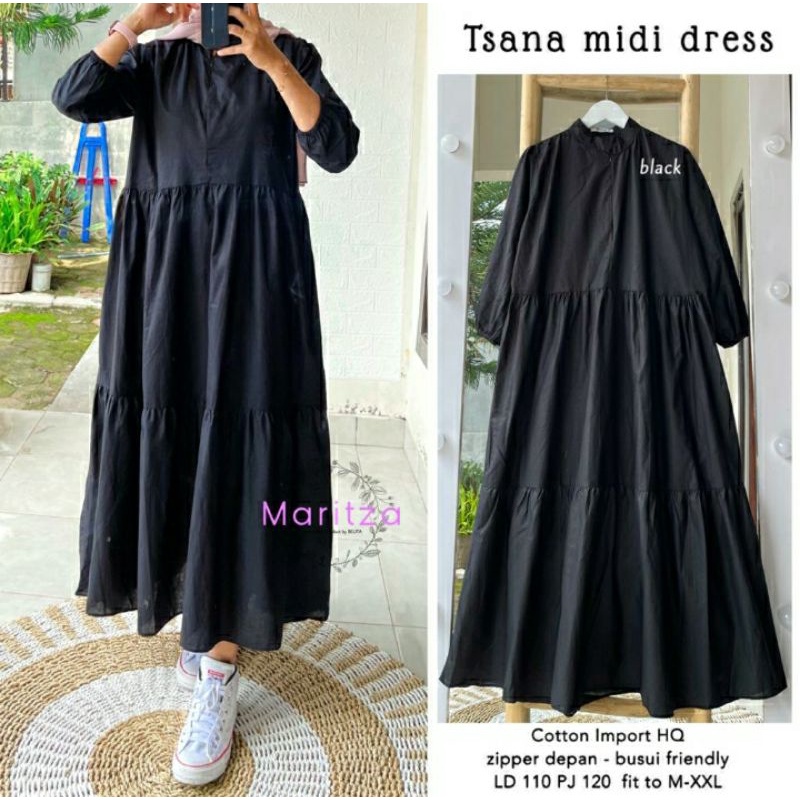 TSANA MIDI DRESS// PRODUK ORI MARITZA//