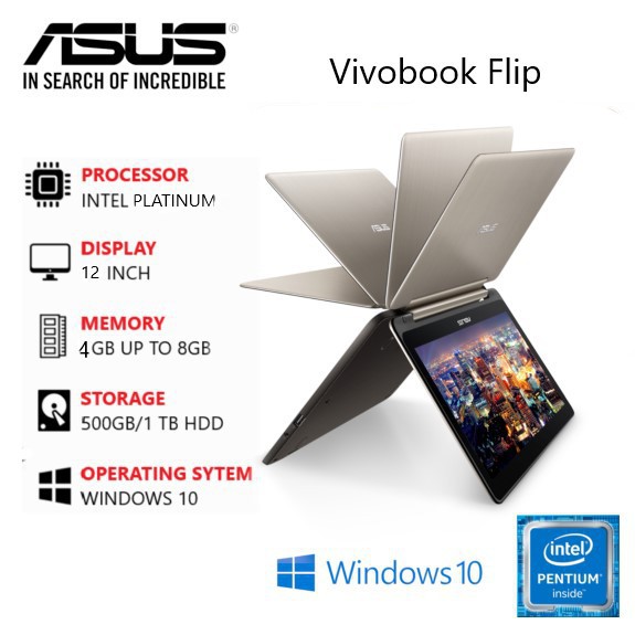 Notebook Asus TP201S Vivobook Flip Touchscreen Ram 4GB HDD 1TB [FREE MOUSE/tas]