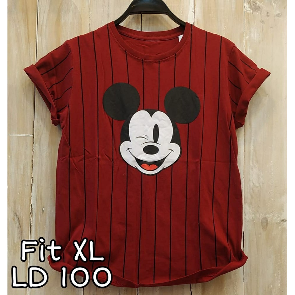 Kaos Wanita Fit XL LD 100 cm Lengan Pendek Baju Perempuan Distro Jumbo Oversize Bigsize Pakaian Tshi