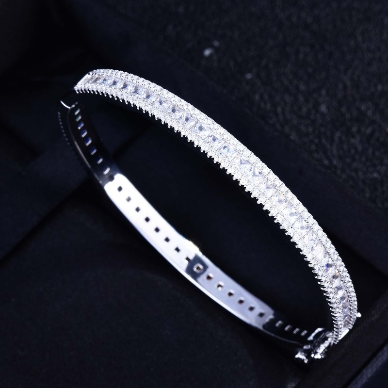 Light Luxury Color Double-Sided Inlaid High Carbon Diamond Zircon Buckle Bracelet