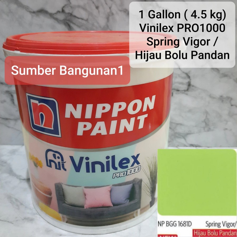 Jual Vinilex Pro1000 Spring Vigor hijau bolu pandan cat tembok interior