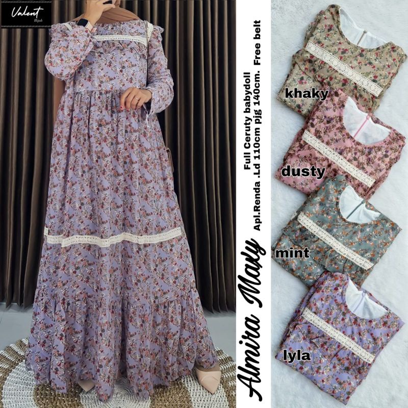 Almira MAXY dress by Valent HQ dress ceruty full furing hq dress busui dress wanita cantik dress lin