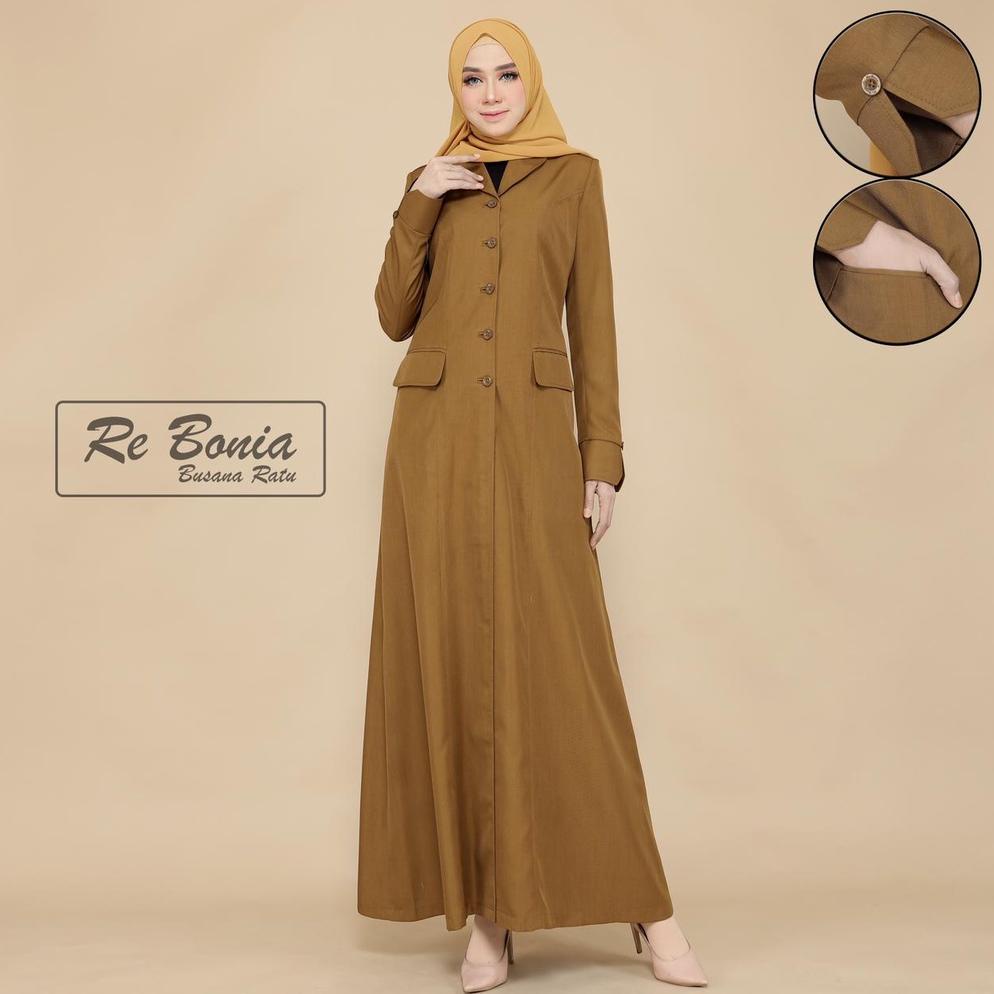 Gamis Wanita Gamis Kerja Kantor Khaki Gamis Pemda Coklat Tua Gamis Seragam Pns Kheki  Gamis Guru Gam