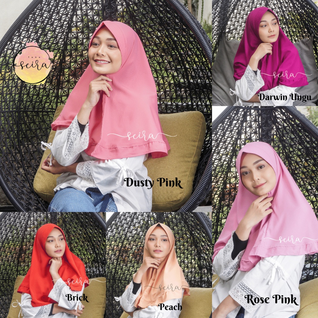 [BISA COD] Khimar Pet Rempel | Jilbab Wolfis | Kerudung Rempel Hijab Instan - Sa'ida