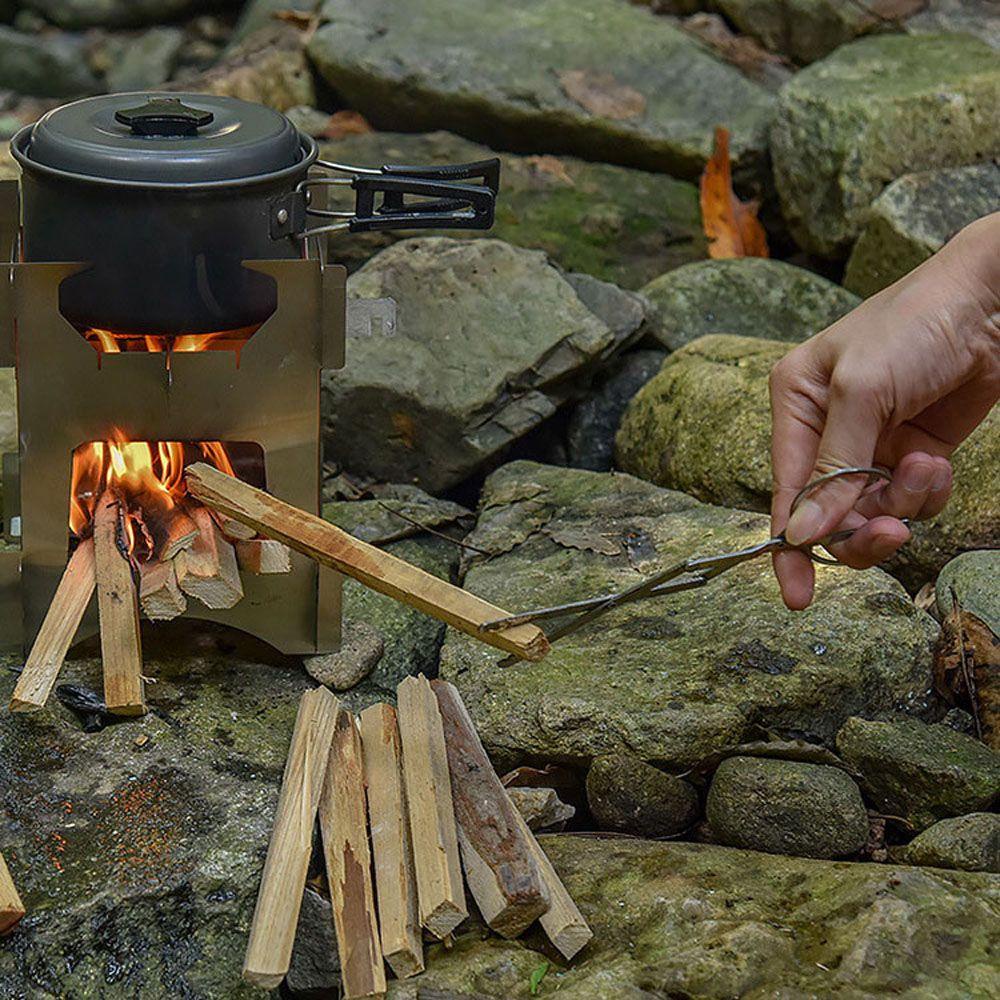 Lanfy Penjepit Kayu Bakar Portable Penjepit Bakaran Arang Jepitan Arang Capit Arang