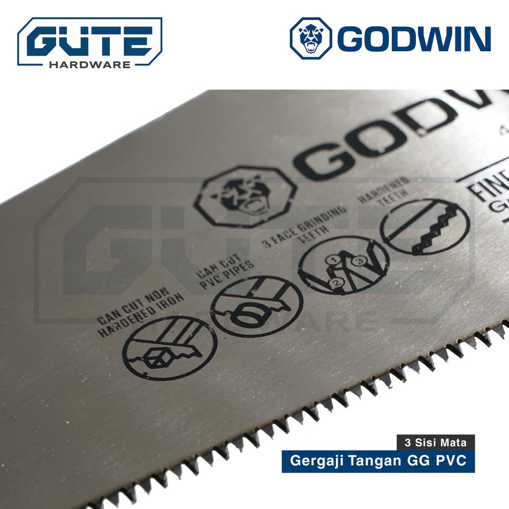 Bamboogrove_ Gergaji Tangan 3 Mata / Handsaw / Gergaji Kayu "Godwin" Untuk Kayu / Triplek / Pipa Pvc