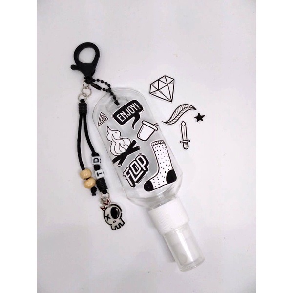 botol hand sanitizer gantung lucu spray 30 ml gantungan manik custom nama