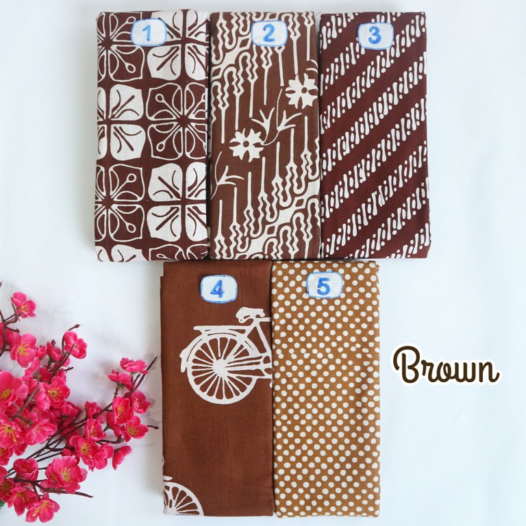  Kain  Bahan Batik  Cap  Garutan  Halus Murah SERI COKLAT 