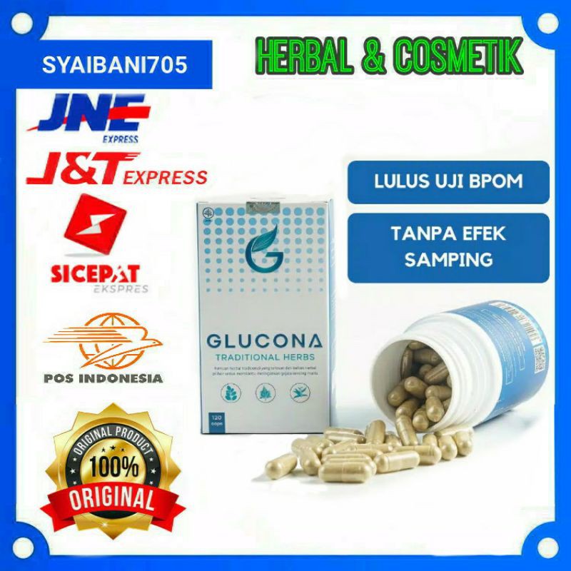 Glucona Herbal Diabetes BPOM & Halal MUI 1 botol isi 120 kapsul 100% original