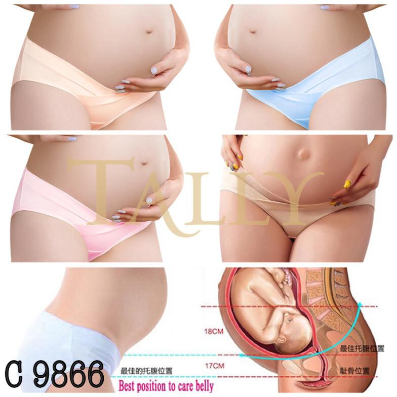 Celana Dalam Hamil Jumbo TALLY CD HAMIL C9866 / VS Maternity Panties Celana Dalam maxi kantung 1/2 perut polos c 9866