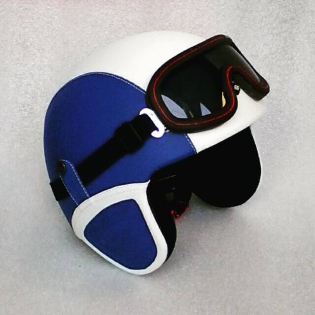 HM-1979 Helm Pororo Dewasa (Putih Biru Dongker) Murah