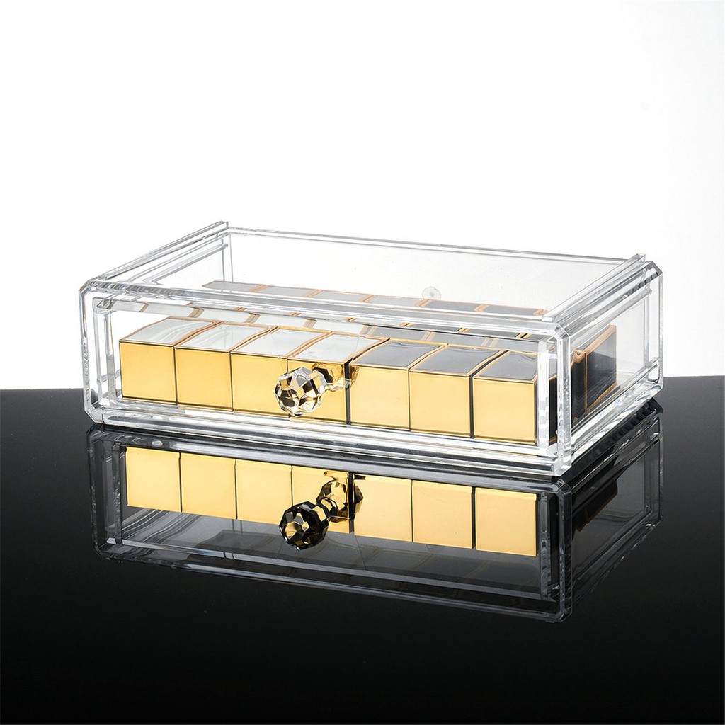 Acrylic Jewelry Cosmetic Storage Drawers Display Makeup Organizer Case Y 1009 Shopee Indonesia