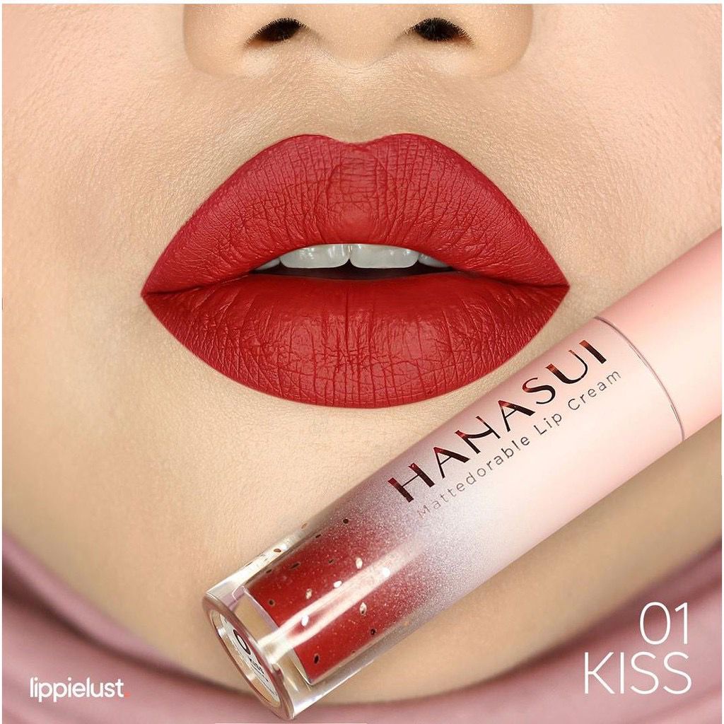 Hanasui Mattedorable Lip Cream | Matte Dorable LipCream Lipstick Cair Mate Hanasui | BOBA EDITION-01 Kiss
