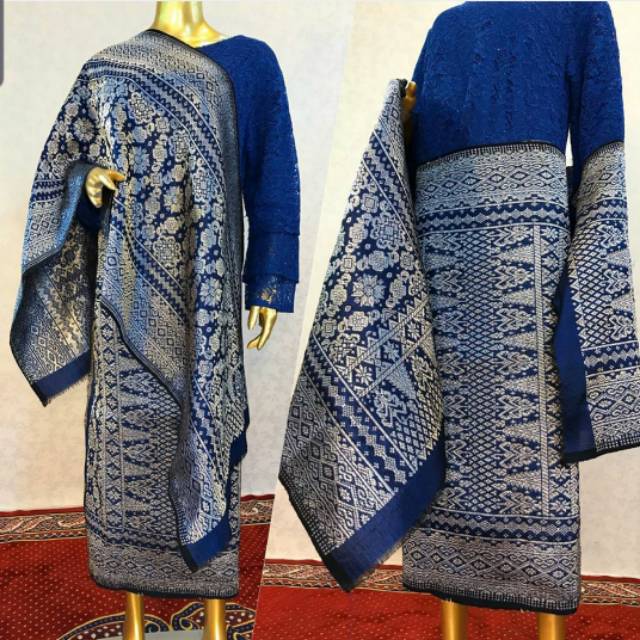  Songket  Pengantin  Lepus Motif Biru  Silver Shopee Indonesia