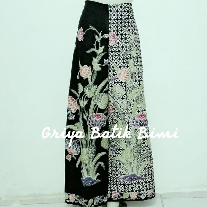 Top Terrlaris Kulot Panjang Batik Encim Batik Cap Colet Warna Hitam