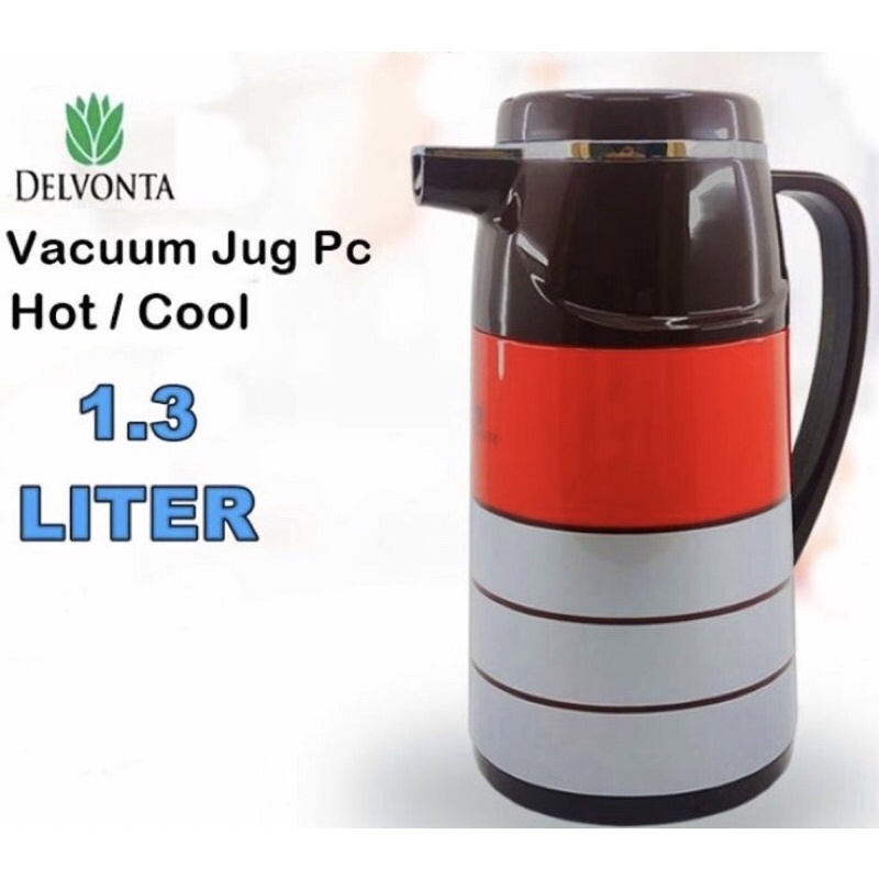 Delvonta Vacuum Jug PC 1 L / 1,3 L /1,6 L TABUNG KACA TERMOS KACA HOT