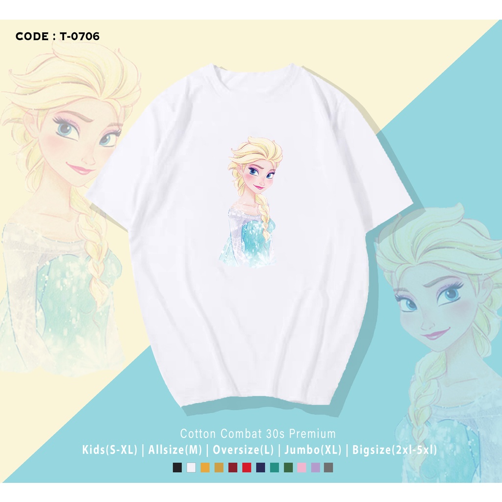 T-SHIRT / KAOS FROZEN ELSA / BEST SELLER / BAHAN COMBED 30S / REAL PIC