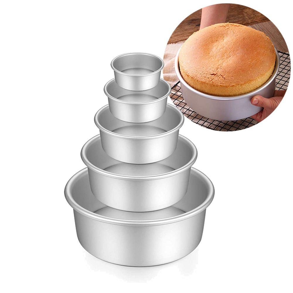 【 ELEGANT 】 Cetakan Kue Bulat Aluminium Alloy Kue Stamping Tray Tools Nonstick Mousse Cake Kue Pan