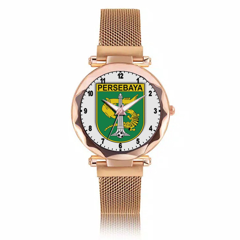 Jam Tangan Wanita Custom - Bonita PERSEBAYA MOTIF 3 Free Box &amp; Batre Cadangan