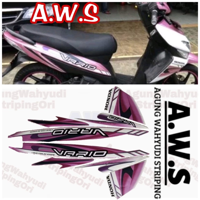 STIKER STRIPING LIS BODY MOTOR HONDA VARIO 2009 PINK LES SEPEDA LAMA OLD KARBU TECHNO CBS 09 10 08 T