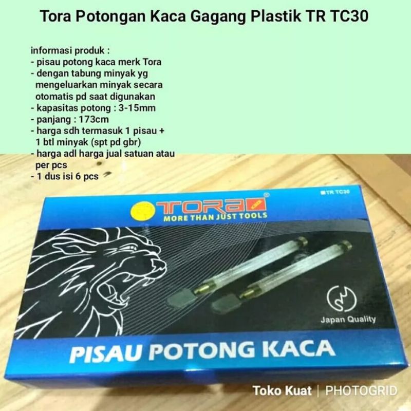tora potongan kaca gagang plastik TR TC30