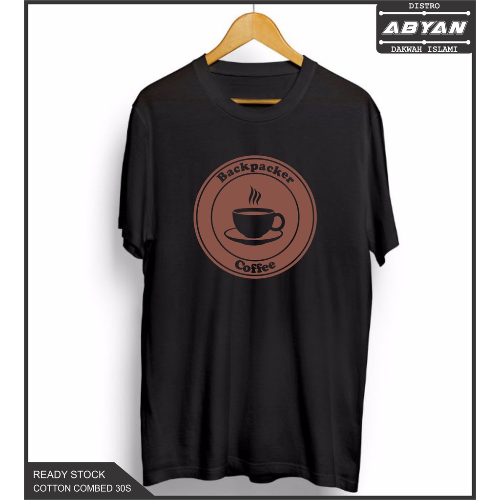 Kaos Distro Kaos Dakwah Kaos Gunung Backpacker Coffee Cotton Combed 30S Premium