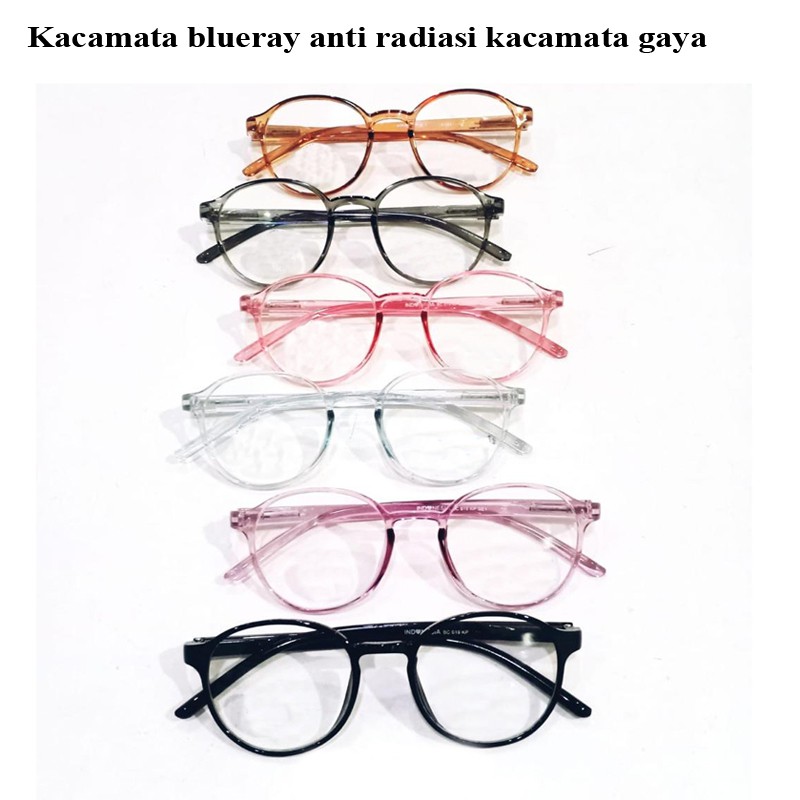 TERBARU Kacamta Anti Radiasi Blueray Wanita Pria Frame Sunglasses Lensa Transparan Import Fashion!