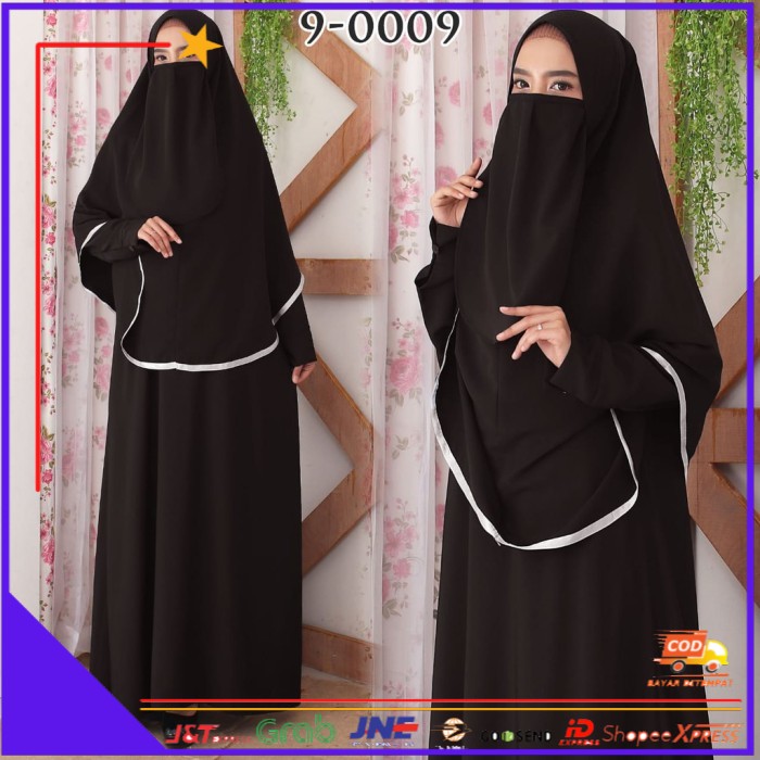 ❤BISA COD❤ HITJAB Baju Gamis Syari Syar i Syar’i Cadar Set Baju Gamis Wanita