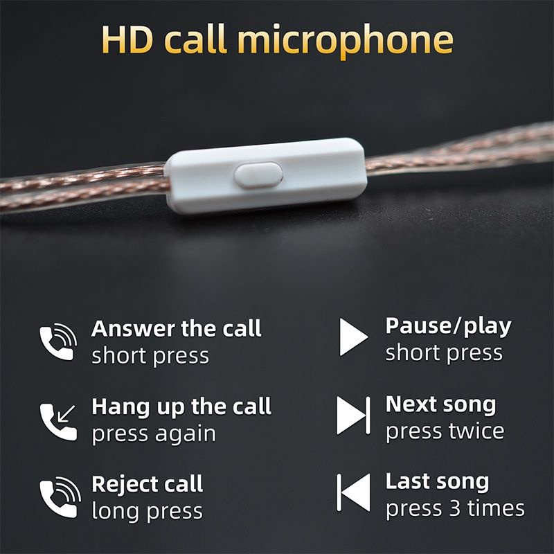 [TERMURAH] KABEL KZ 5N COPPER (MIC) 2 Pin Type C (QDC) Jack 3.5mm For KZ EDX PRO ULTRA ZSN TRN CCA CRA Cable Pengganti-5