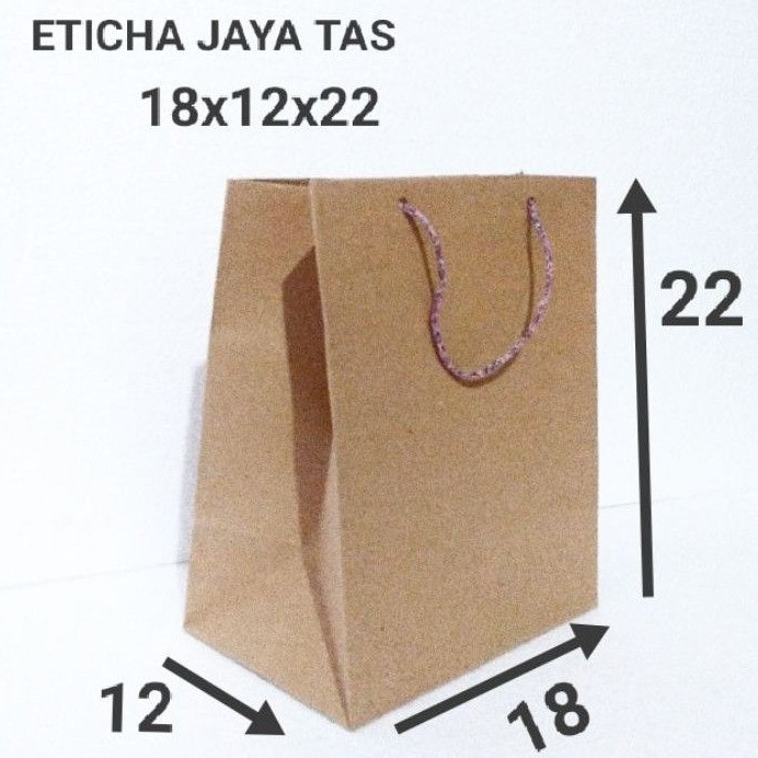 Paperbag/ paper bag tas kertas polos  (18x12x25)