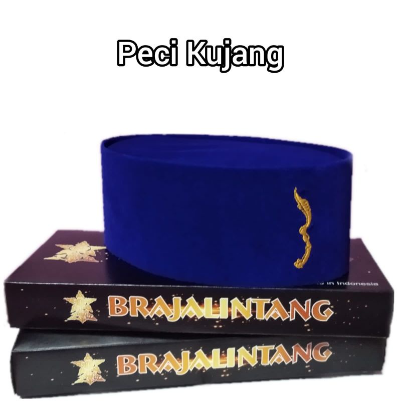 peci kopiah Songkok  logo kujang warna biru , merah