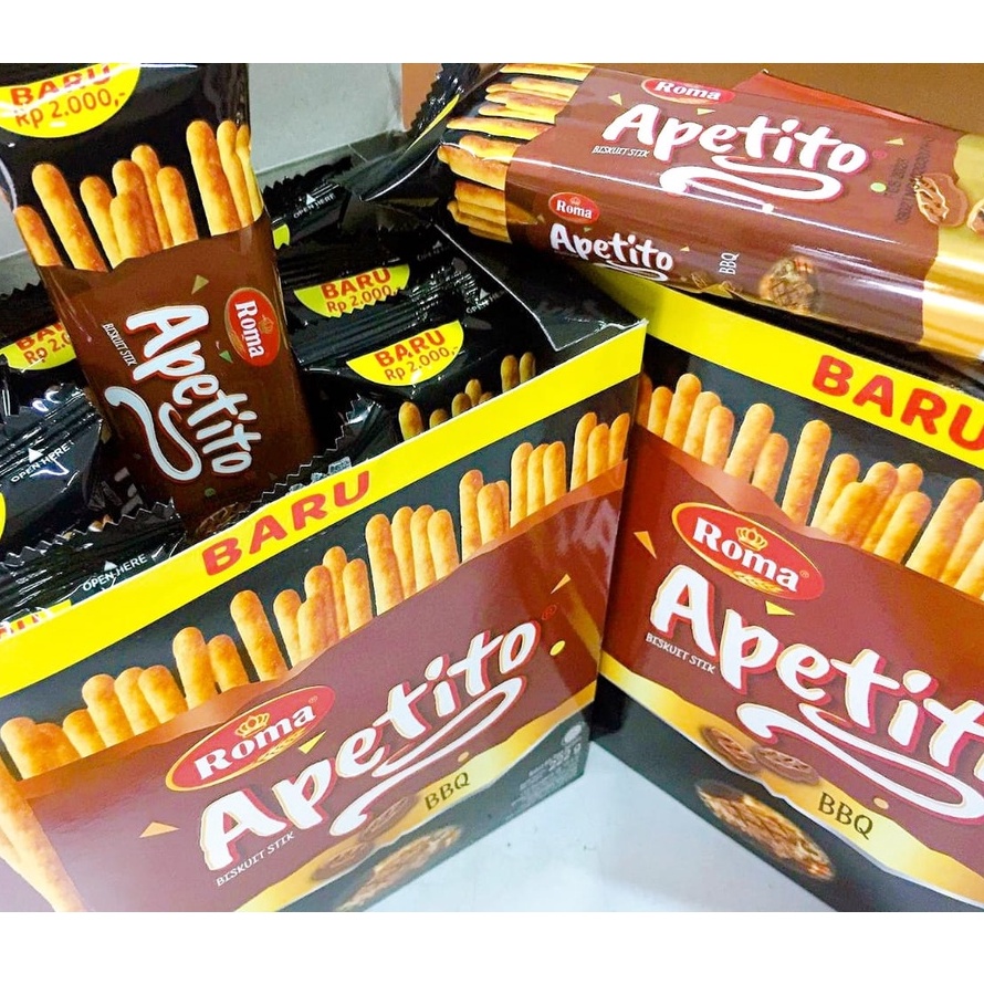 Roma Biskuit Stik Apetito Renyah Gurih Enak - Pilih Varian Rasa | Tersedia Harga Per Box