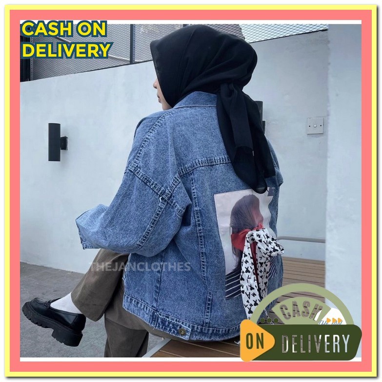 Jaket Levis Premium Korea Murah Cwe Cewek Keren Import Jaket Jeans Wan (Original) Oversize Alabama J