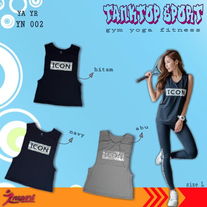 ICON Tanktop sport Cewek/ Tanktop olah raga cewek Katun Art YN002