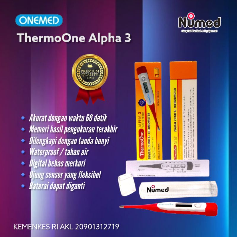 ThermoOne Alpha 3 Thermometer Digital Flexible Termometer Clinical Original Onemed