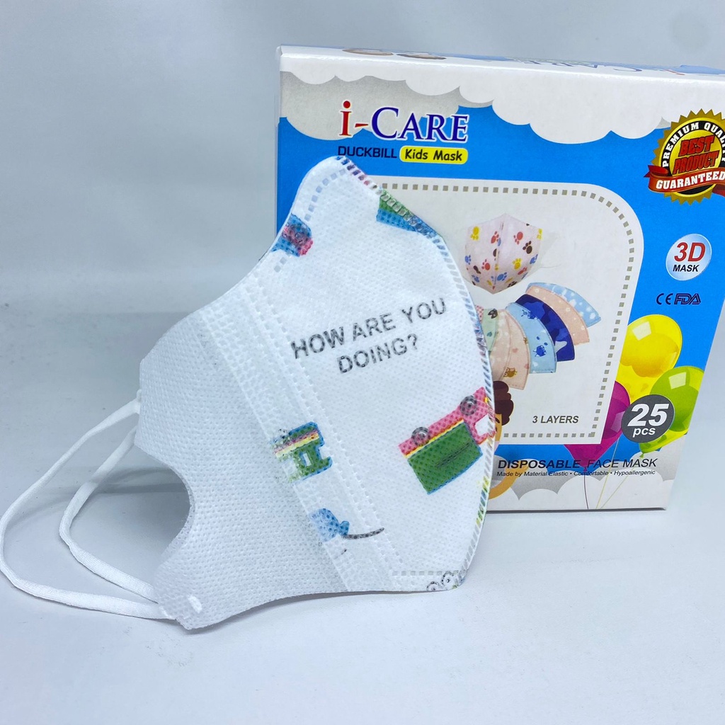 Masker Duckbill Anak 4ply Premium Quality Kemenkes 1 Box isi 25Pcs